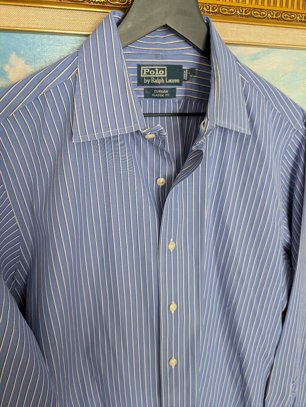 Ralph Lauren Polo Classic Fit Blue and White Stripe Shirt - Picture 1 of 6